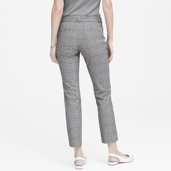 NWOT  Banana Republic Sloan Skinny-Fit Plaid Gray Pant - Picture 7 of 7